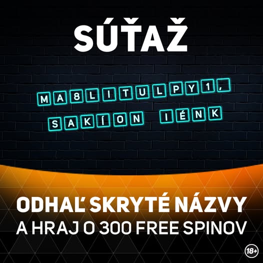 SÚŤAŽ O 300 FREE SPINOV