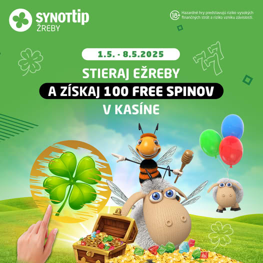 100 FREE spinov za eŽreby